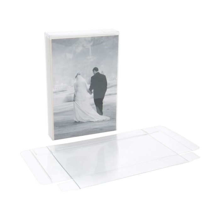 Boites cadeau plastique à transparence cristalline 10.5x2.5x15.6cm (25 pièces) [FPB167]