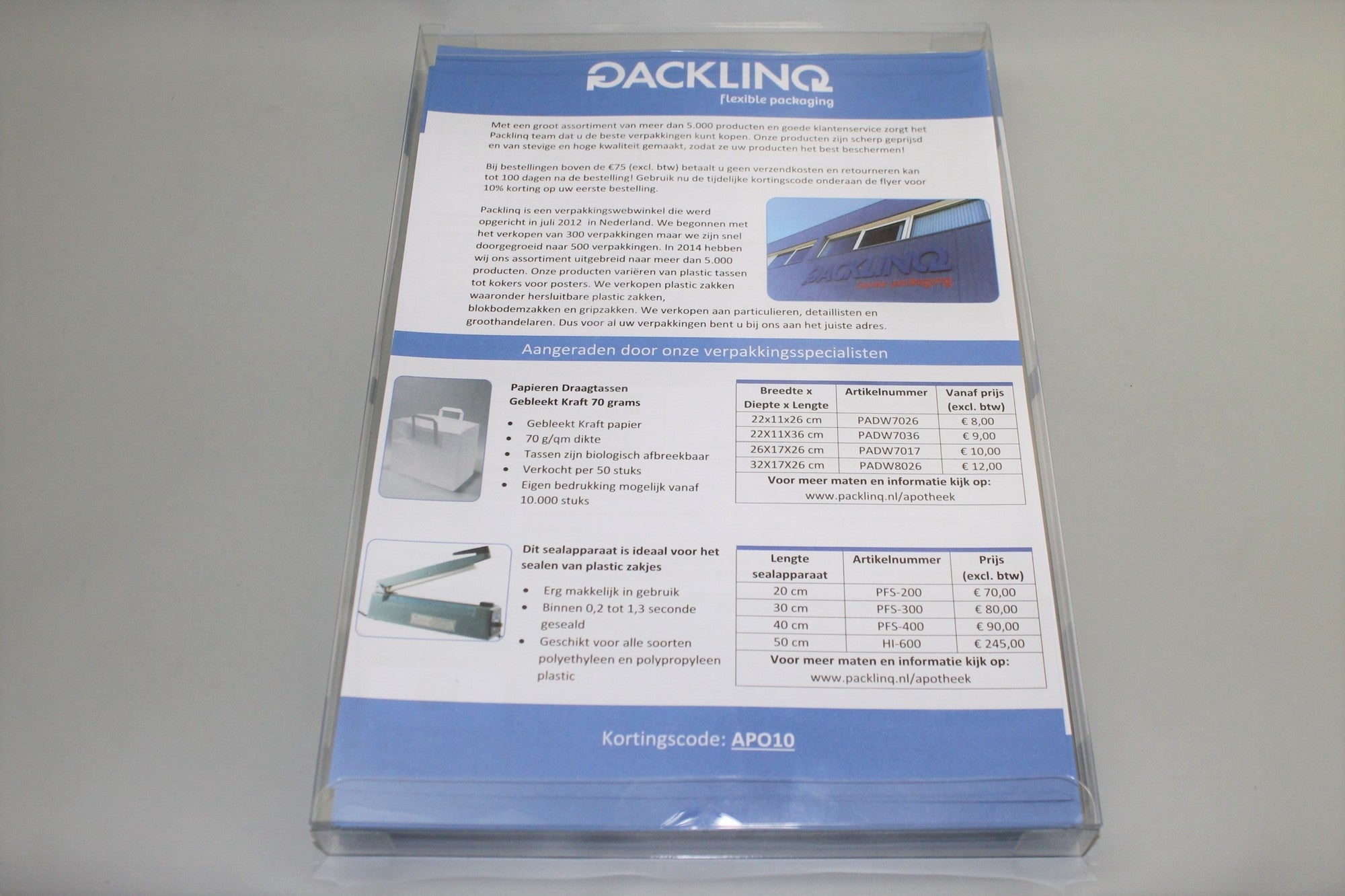 Boîte cadeau plastique à transparence cristalline 21.3x2.5x31cm (25 pièces) [FPBA4]