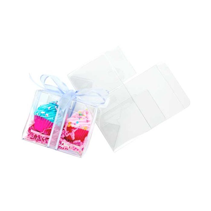 Boites cadeau plastique à transparence cristalline 9.5 x 6.7 x 7.6 cm (25 Pièces) [FPLB215]