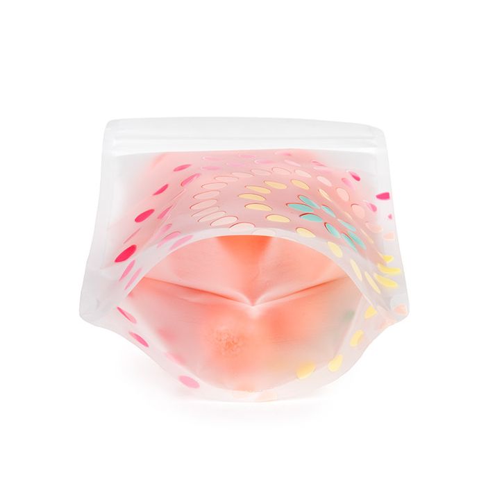 Doypack semi-transparent - motif fleur pastel 13x7.9x20.6cm (25 pièces) [ZBGSW3BL]