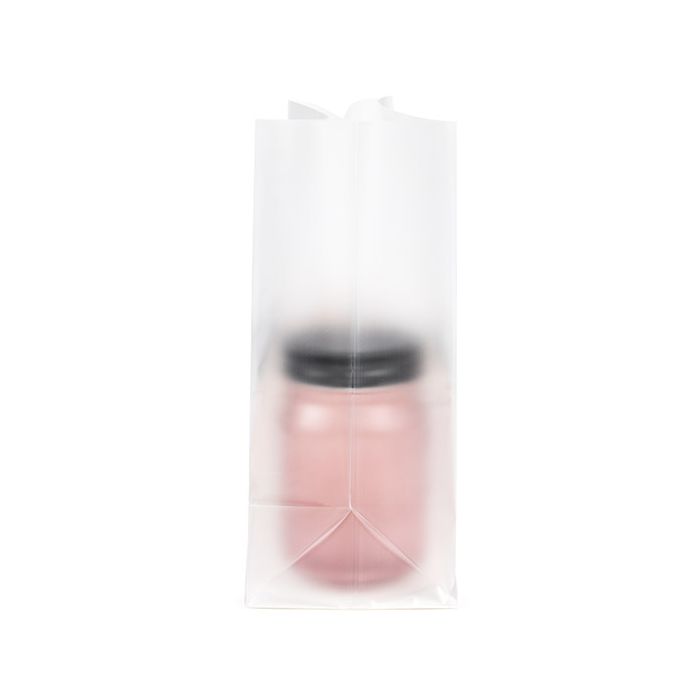 Blokbodemzakken Frosted met papieren kaart 17.8 x10.2 x22.9 cm (100 stuks) [FFGPB8]