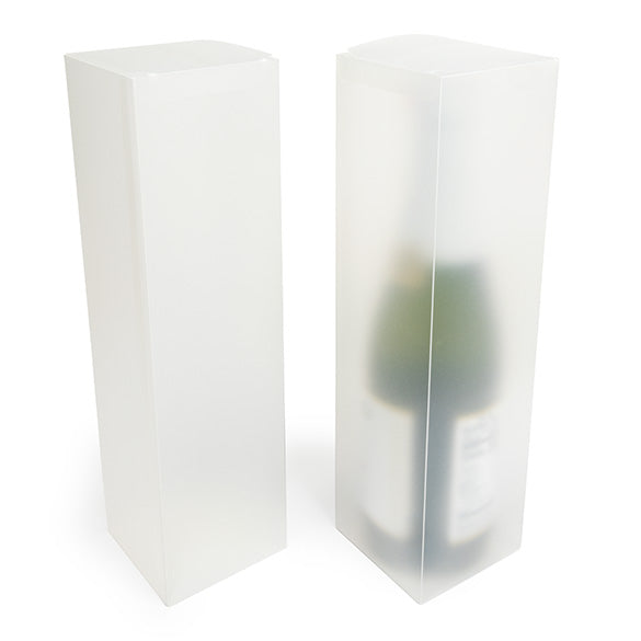 Plastiek Doosjes voor Flessen Frost 8x8x31cm (25 stuks) [PLBF176]