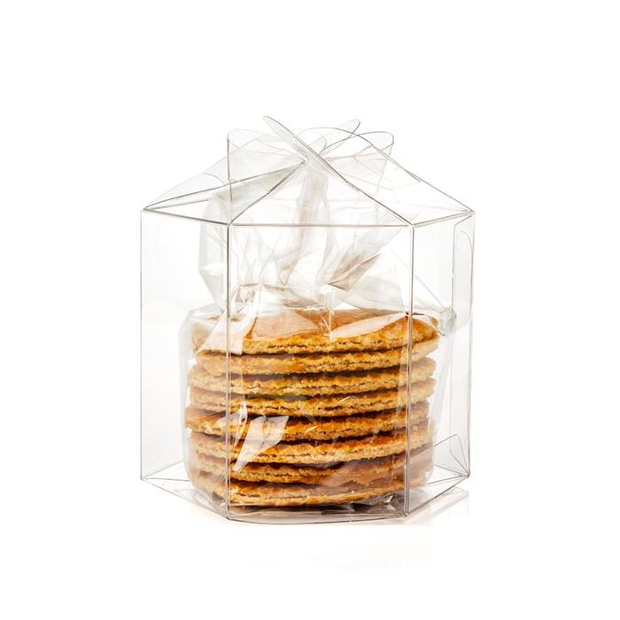 Boite à transparence cristalline avec le dessus enroulé 9.5 x 9.5 x 8.9cm (25 Pièces) [FS238]