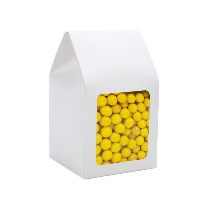 Boîte Kraft avec fenêtre blanc brillant 9x9x16,5cm (25 pièces) [FS330]