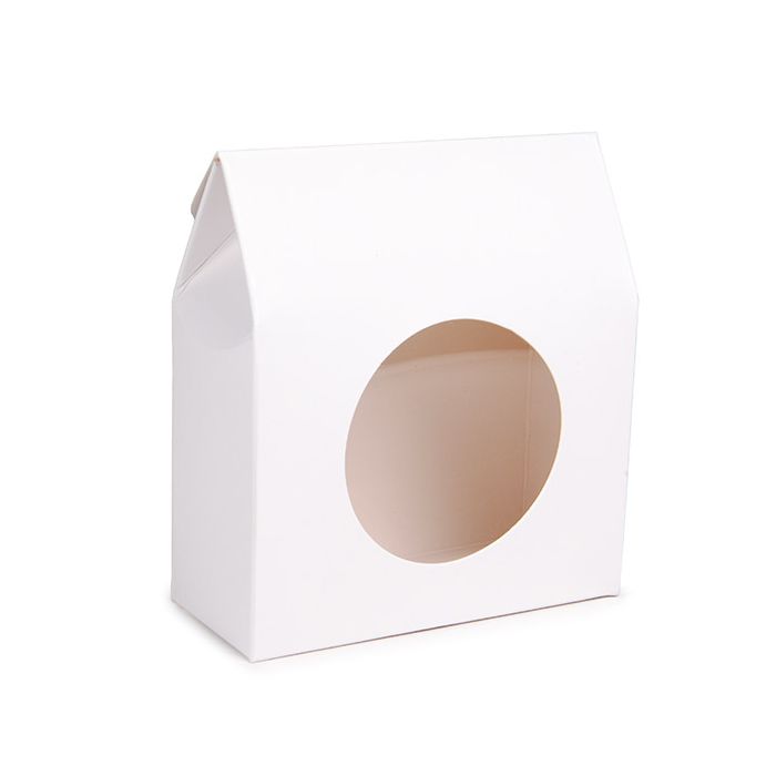 Kraftdoosjes Wit Met Rond Venster 8,9x3,8x10,2 cm (25 stuks) [FS339]