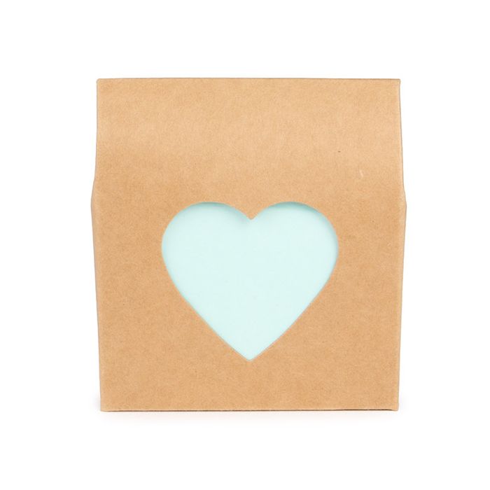 Kraft Gift Boxes Kraft with Heart Window 8,9x3,8x10,2 cm