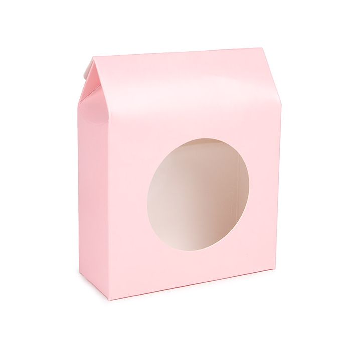 Kraftdoosjes Roze Met Rond Venster 10,5x4,4x13,3 cm (25 stuks) [FS347]