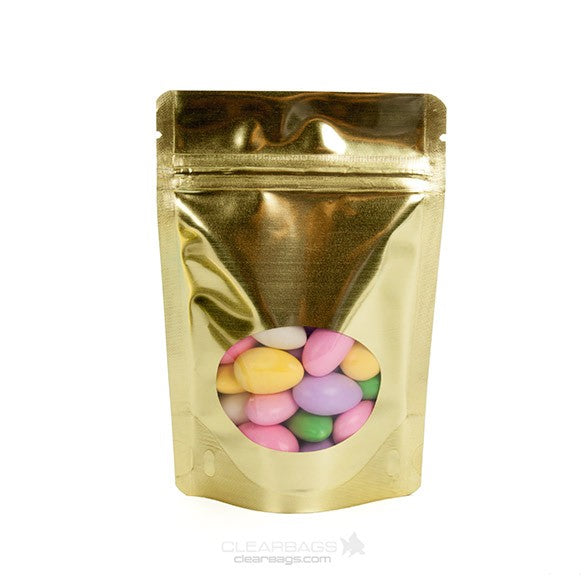 Stazakken Goud met ovaal Venster 10x6x15cm | 57 gram (100 stuks) [ZBGMO2SG]