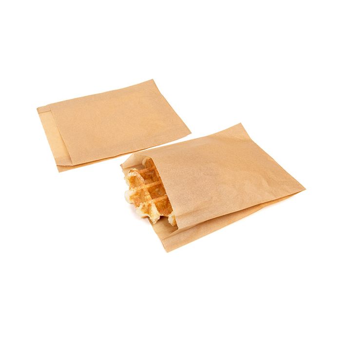 Papieren vetvrije zakken Kraft 14x2,9x19,1cm (100 Stuks) [GPB4K]