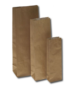 Sachet à fond plat en kraft brun avec protection intérieur imperméable 60+40 g/m² 10.5x6.5x28 cm (100 pièces) [PABB1028]