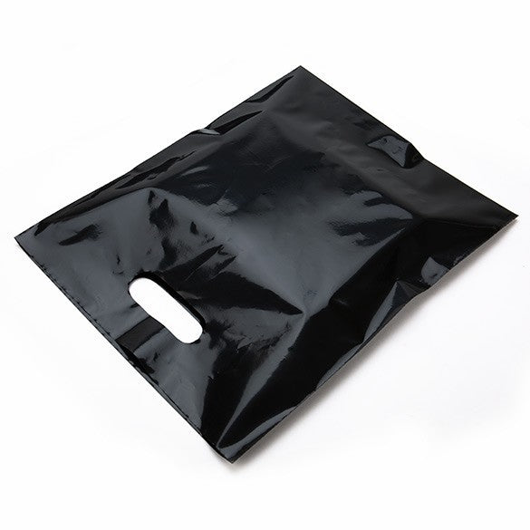 Draagtassen Plastiek Zwart 30,5x38,1cm PE 60 Micron (100 stuks) [H1215BK1]
