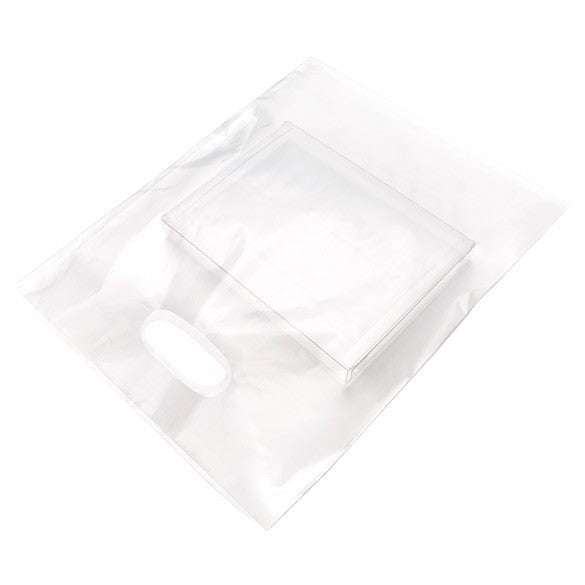Sac à poignées givré 60 microns 30.5x38.1 cm PE-BD (100 pièces) [H1215FT1]