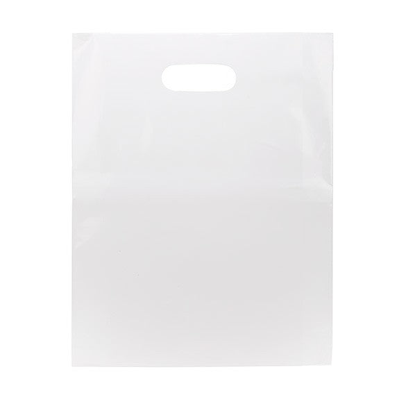 Sac blancs à poignées 60 Microns 30.5x38.1 cm PE-BD (100 Pièces) [H912WT1]