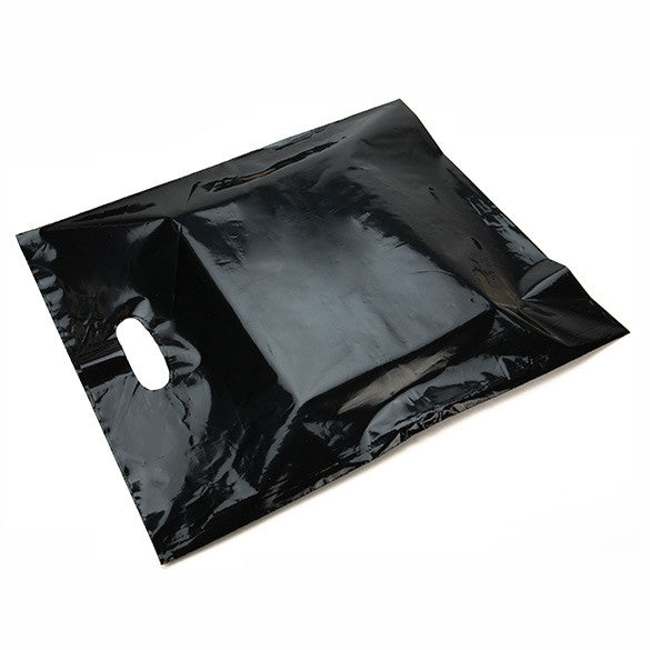 Draagtassen Plastiek Zwart 38,1x45,7cm 60 Micron LDPE (100 stuks) [H1518BK1]