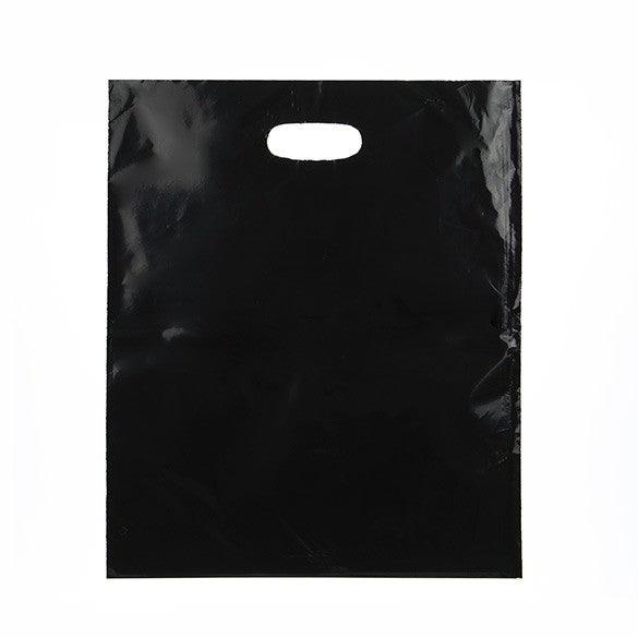 Draagtassen Plastiek Zwart 38,1x45,7cm 60 Micron LDPE (100 stuks) [H1518BK1]