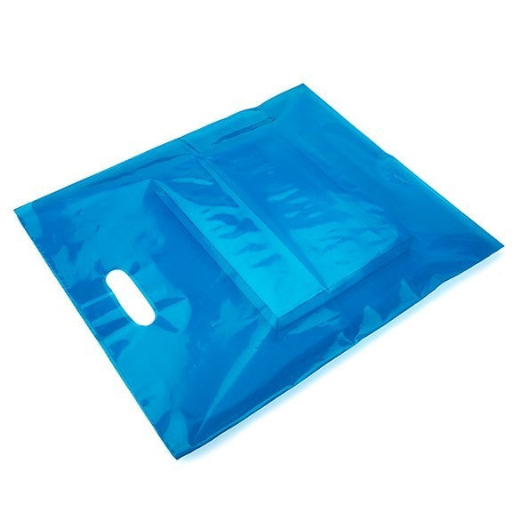 Sac à poignée bleu 38.1x45.7 cm 60 Microns PE-BD (100 Pièces) [H1518BL1]