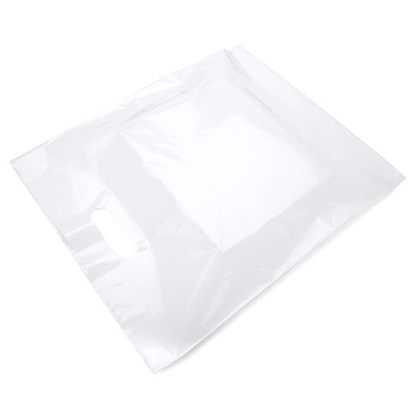 Draagtassen Plastiek Wit 38,1x45,7cm 60 Micron LDPE (100 stuks) [H1518WT1]