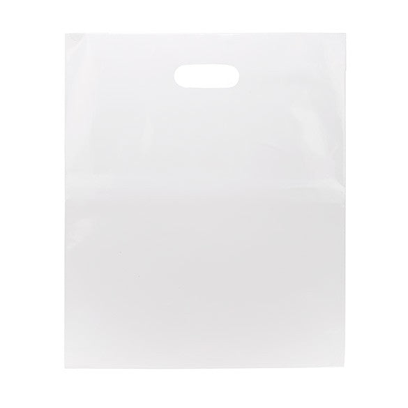 Sac blancs à poignées 60 Microns 38.1x45.7cm PE-BD (100 Pièces) [H1518WT1]