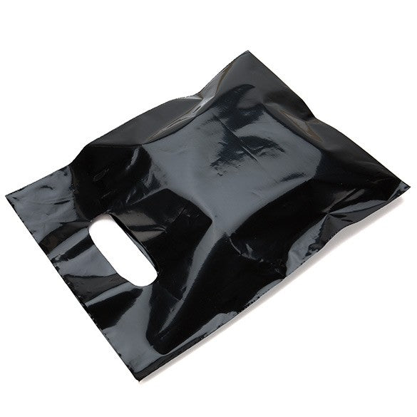 Draagtassen Plastiek Zwart 22,9x30,5cm 60 Micron LDPE (100 stuks) [H912BK1]