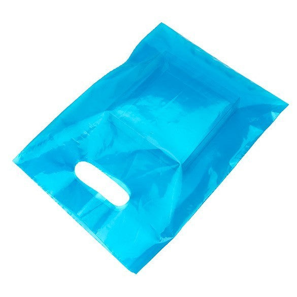 Draagtassen Plastiek Blauw 22,9x30,5cm 60 Micron LDPE (100 stuks) [H912BL1]