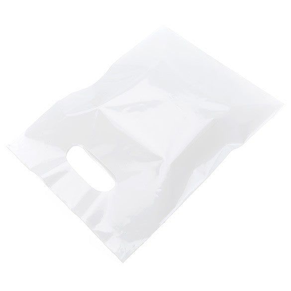 Sachet blancs à poignée 60 Micron 22.9x30.5 cm PE-BD (100 Pièces) [H912WT1]