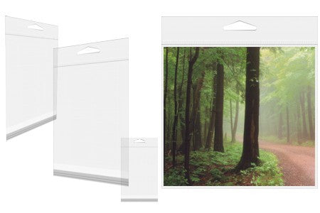 Sachet refermable à trou de suspension euro et transparence cristalline avec ouverture en haut 5.1x20.3cm (500 pièces) [J4T]