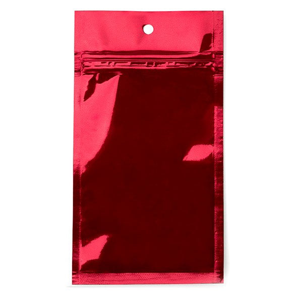 Gripzakken Rood 7,6x11,4cm Gemetalliseerd (100 stuks) [HZBB3MR]