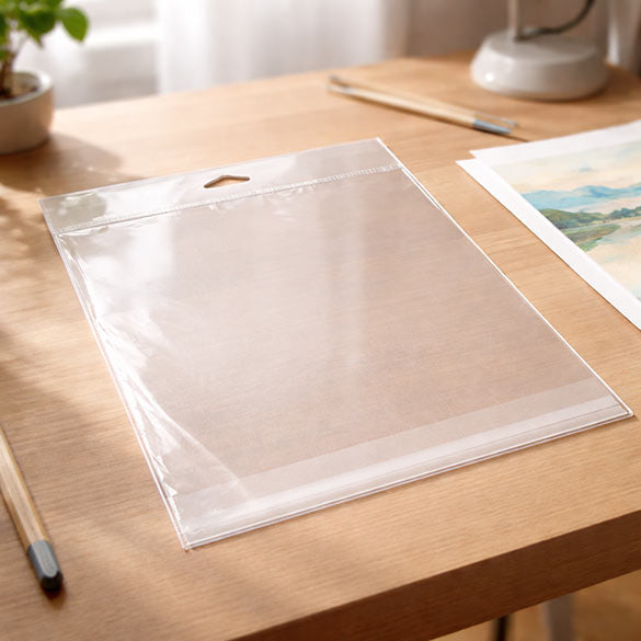 Sachet à trou de suspension refermable à transparence cristalline 21.4x26cm (100 pièces) [HB108]