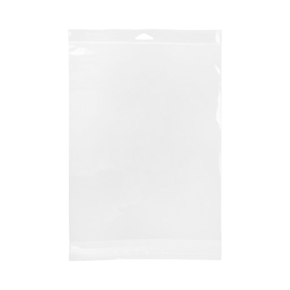 Sachet à trou de suspension refermable à transparence cristalline 24.1x30.5cm (100 pièces) [HB9H12]