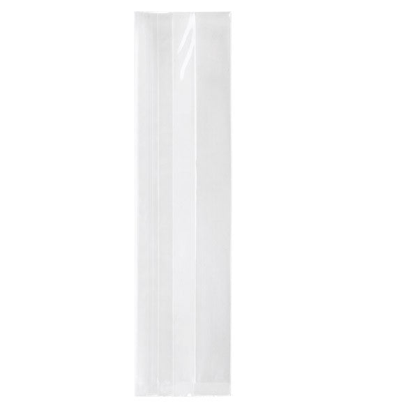 Plastiek Zakken 6,4x5,1x24,8cm met zijvouw Zware Kwaliteit (100 stuks) [HDGB7]