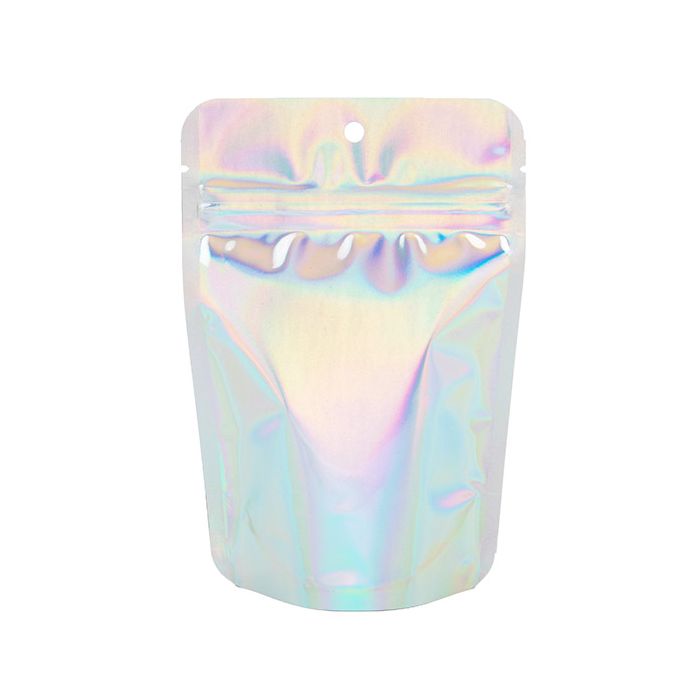 Stand Up Pouches Iridescent/Holographic 10,2x6x15,2cm With Hanghole