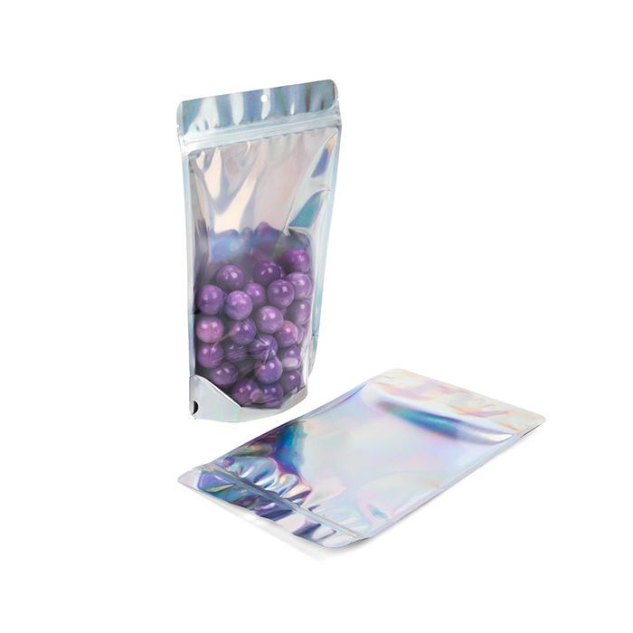 Doypack Transparentes/ridescentes/holographiques 17,1x8,9x28,6cm Trou de suspension (25 pièces) [ZBGH4C]