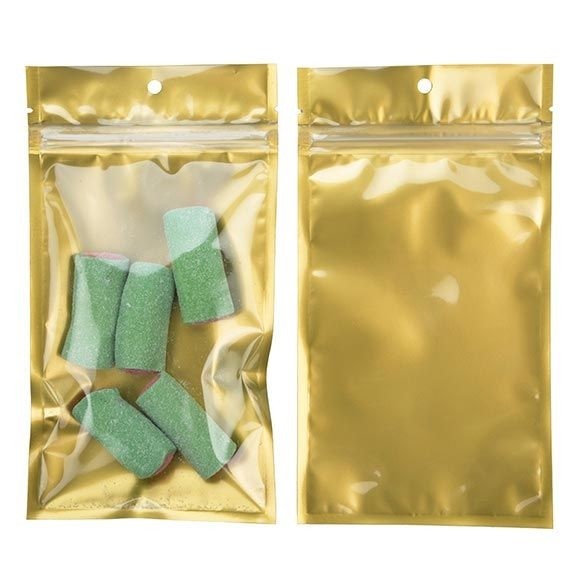 Sachet zip Transparent/Or 10.2x16.5cm (100 pièces) [HZB5CG]