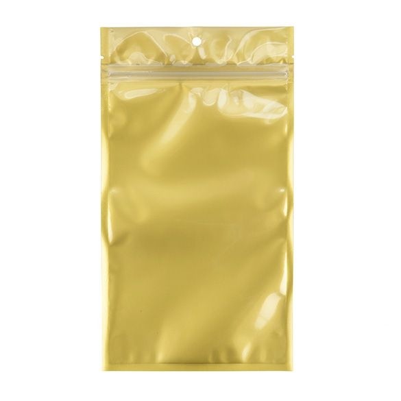 Sachet zip à trou de suspension transparent/or 12,7x20,8 cm (100 pièces) [HZB6CG]