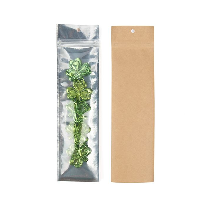 Sachet zip Transparent/Kraft 6,4x22,9 cm (100 pièces) [HZBB1CK]