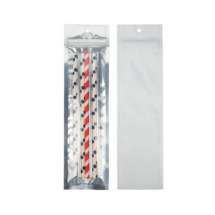 Gripzakken Transparant/Mat Wit 6,4x22,9 cm (100 Stuks) [HZBB1CMW]