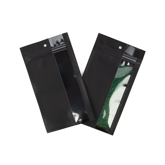 Gripzakken Mat Zwart En Verticaal Venster 10,2x16,5 cm (100 Stuks) [HZBV5MB]