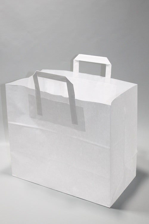 Paper Carrier Bags 26x12x35cm White Kraft 80 g/qm