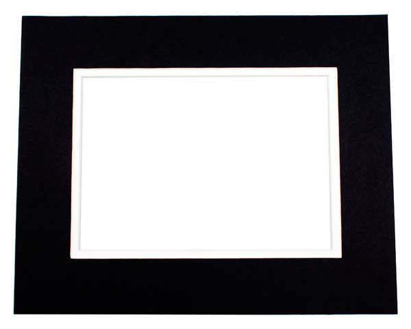 Double Passe Partout Noir/Blanc 38.75 x 48.75cm pour le découpage intérieur. 50.8 x 61.0cm (10 Pièces) [MD20172]