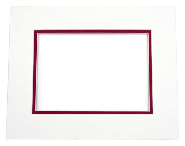 Double Passe Partout Ivoire/Rouge Brique 19 x 29cm pour le découpage intérieur. 30.5 x 40.6cm (10 Pièces) [MD20103]