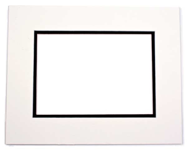 Double Passe Partout Ivoire/Noir 17 x 47cm pour le découpage intérieur. 45.7 x 61.0cm (10 Pièces) [MD20102]