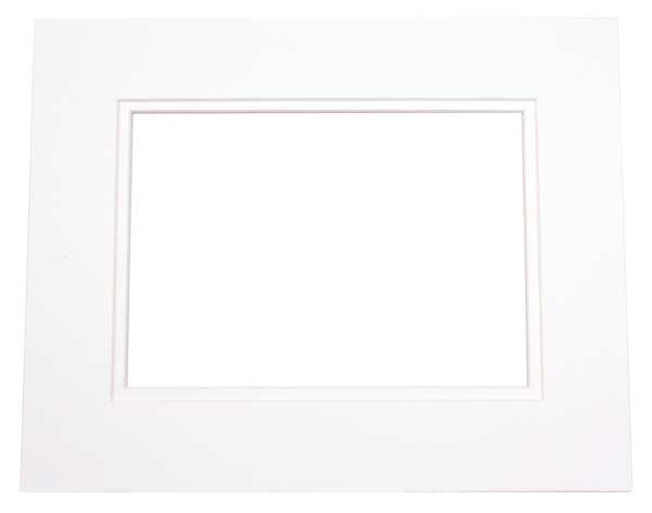 Double Passe Partout Blanc/Blanc 17 x 47cm pour le découpage intérieur. 45.7 x 61.0cm (10 Pièces) [MD20152]