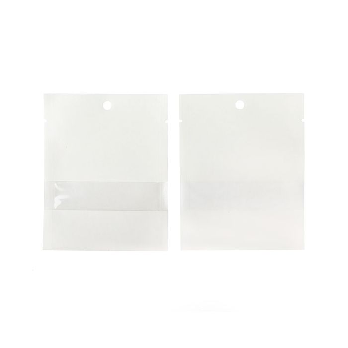 Sachets Kraft Blanc Ecologique 7,6x10,2 cm Thermosoudable avec fenêtre (100 pièces) [KHS34WKW]