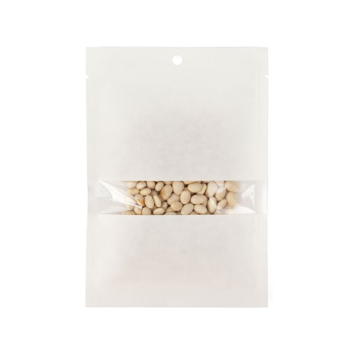 Sachets Kraft Blanc Ecologique 10,2x15,2 cm Thermosoudable avec fenêtre (100 pièces) [KHS46WKW]