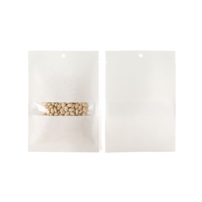 Sachets Kraft Blanc Ecologique 10,2x15,2 cm Thermosoudable avec fenêtre (100 pièces) [KHS46WKW]