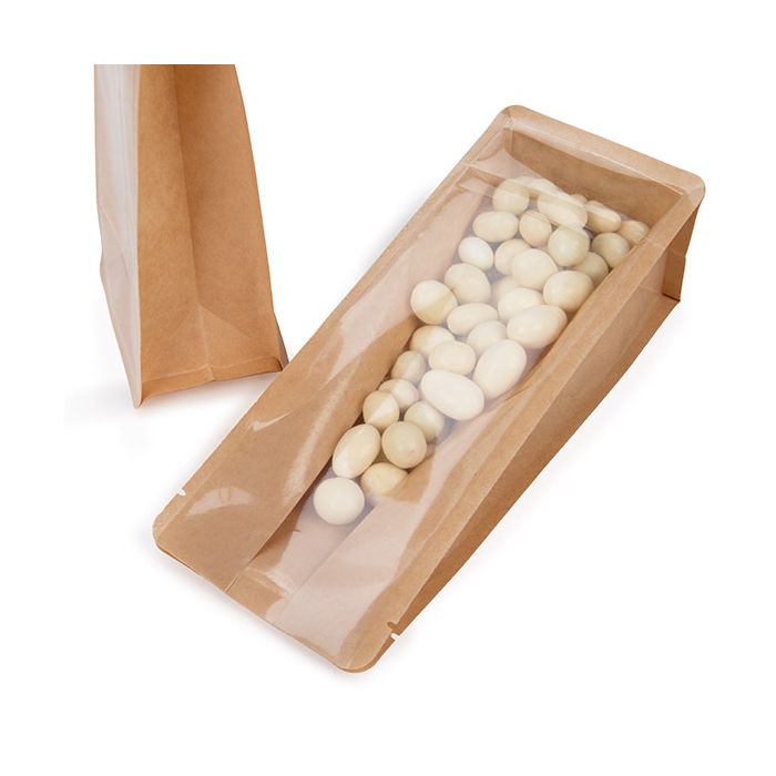 Blokbodemzakken kraft 8.9x7x22.9 cm (100 stuks) [BB2K]