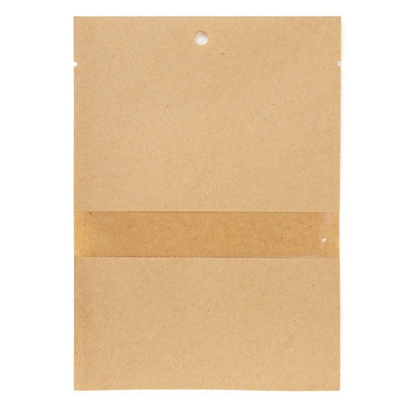 Sachet Kraft compostable et Thermoscellable ouvert avec fenêtre 11,2x15,7cm (100 Pieces) [KHS46W]
