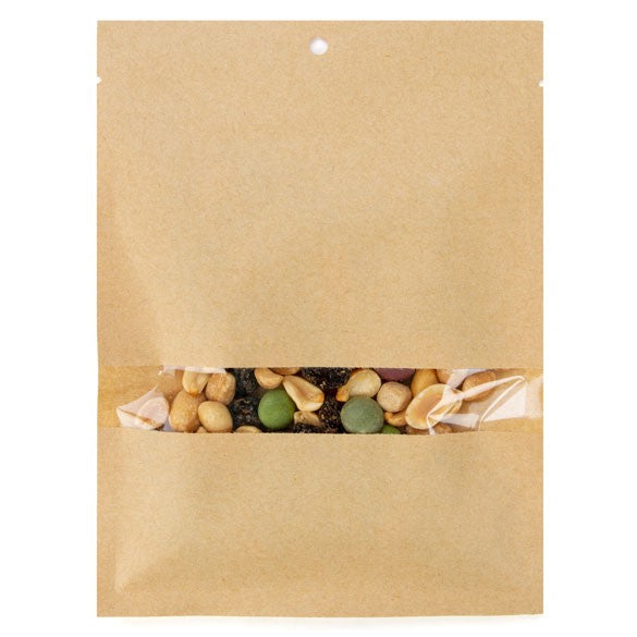 Sachet Kraft compostable et Thermoscellable ouvert avec fenêtre 13,7x18,5cm (100 Pieces) [KHS57W]