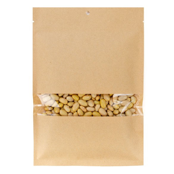 Zakken Kraft Composteerbaar 15,2x22,9cm met Venster en Sealbaar (100 stuks) [KHS69W]