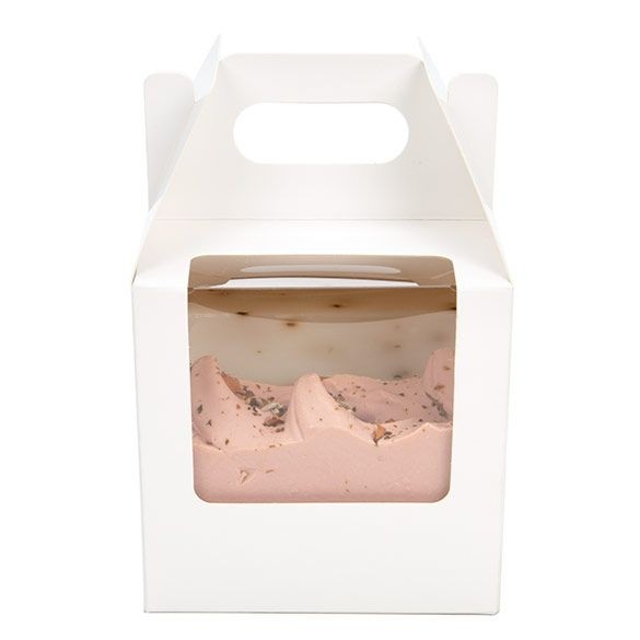 Witte Kraft Doosjes Met Handvat En Venster 10.2x10.2x10.2 cm (25 stuks) [WGWG57]